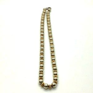Sterling Silver 14kt gold beaded necklace 23grams